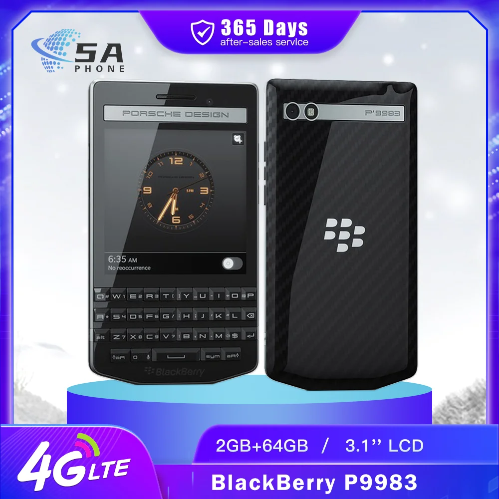 New Original BlackBerry P9983 4G Mobile Phone 3.1'' 2GB RAM 64GB ROM 8MP+2MP BlackBerryOS Snapdragon S4 Pro Dual-Core SmartPhone