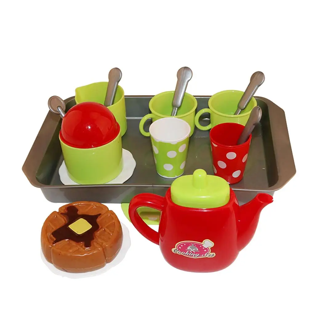 Pack of 18 Plastic Set Tea Party Pretend Play Role Game Playset for Kids