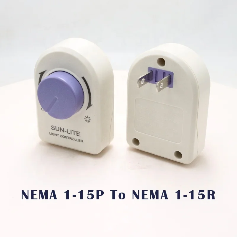 Japanese Standard NEMA 1-15R Rotary Full-range Stepless  Light Controller Dimming Adapter Socket