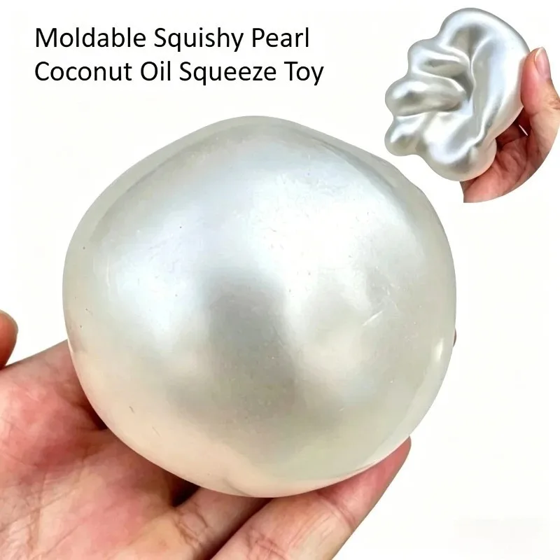

Moldable Squishy Pearl Coconut Oil Squeeze Toy Stress Ball Squishy Toy Slow Rising Decompression Sensory Toy for Kids Adult