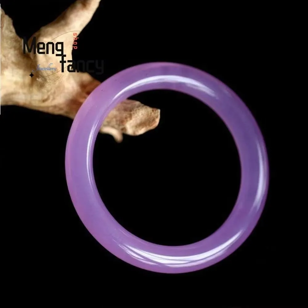 

Natural Ice Quartzite Jade Violet Bangle High-grade Exquisite Elegant Luxury Quality Fashion Jewelry Best Selling Holiday Gift