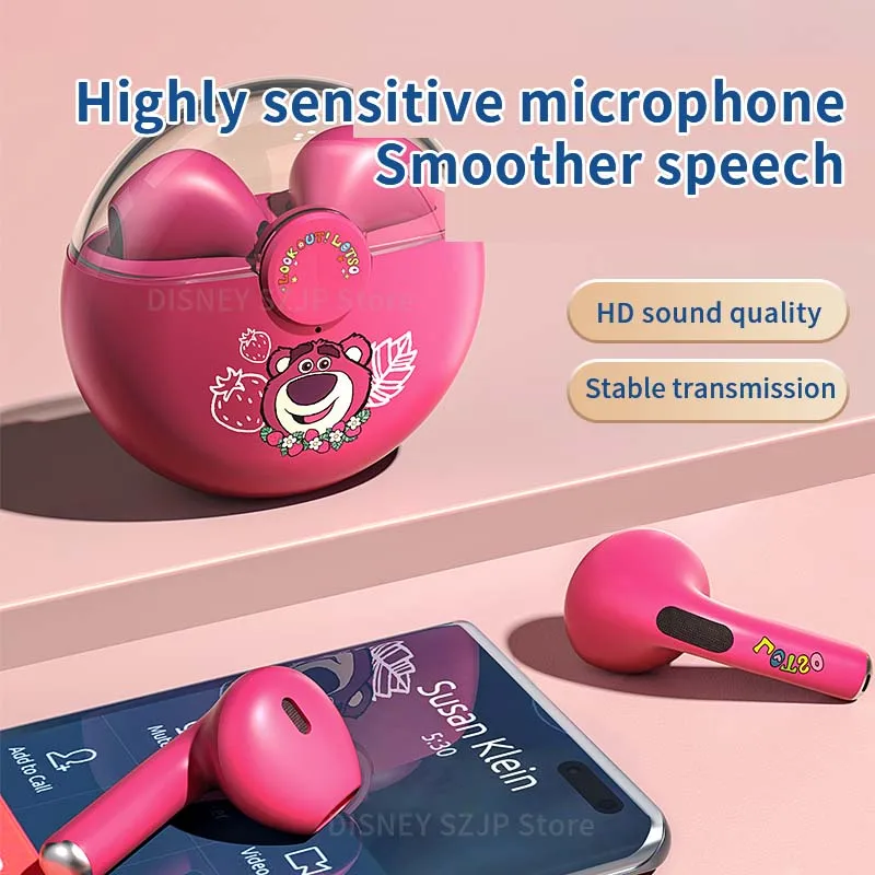 Disney-Q50 Stitch Angel Écouteurs sans fil Bluetooth 5.3, Casque HiFi Surround Sound, Smart Touch, Sauna Phone Long Endurance, Nouveau