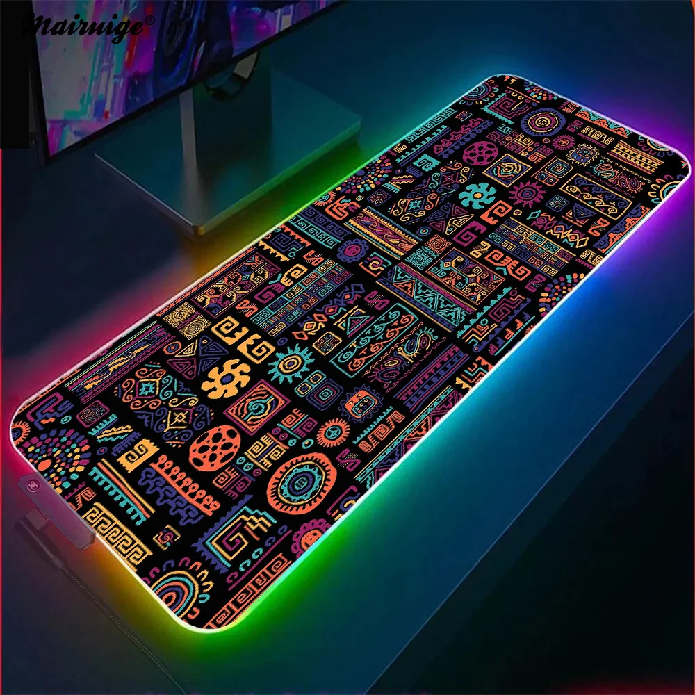 Ethnic Pattern Large Gamer Mousepad Pc Mouse Pad Table Cushion Gaming Mouse Pad Table Computer Desktops Office Desk Organizer