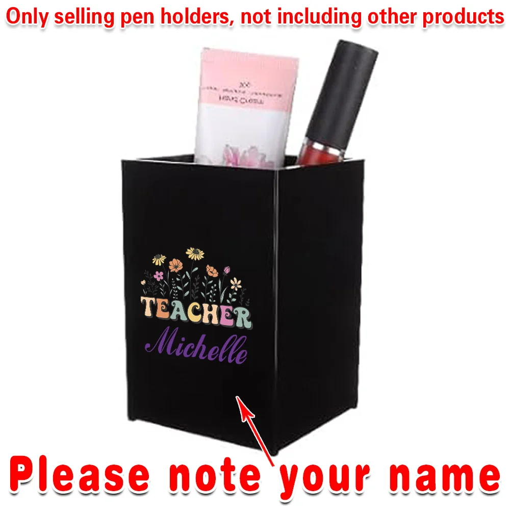 

Customized Name Acrylic Desk Organizer Pen Holder Pencil Cup Makeup Brush Storage Office Accessories Sturdy Holder Personalized