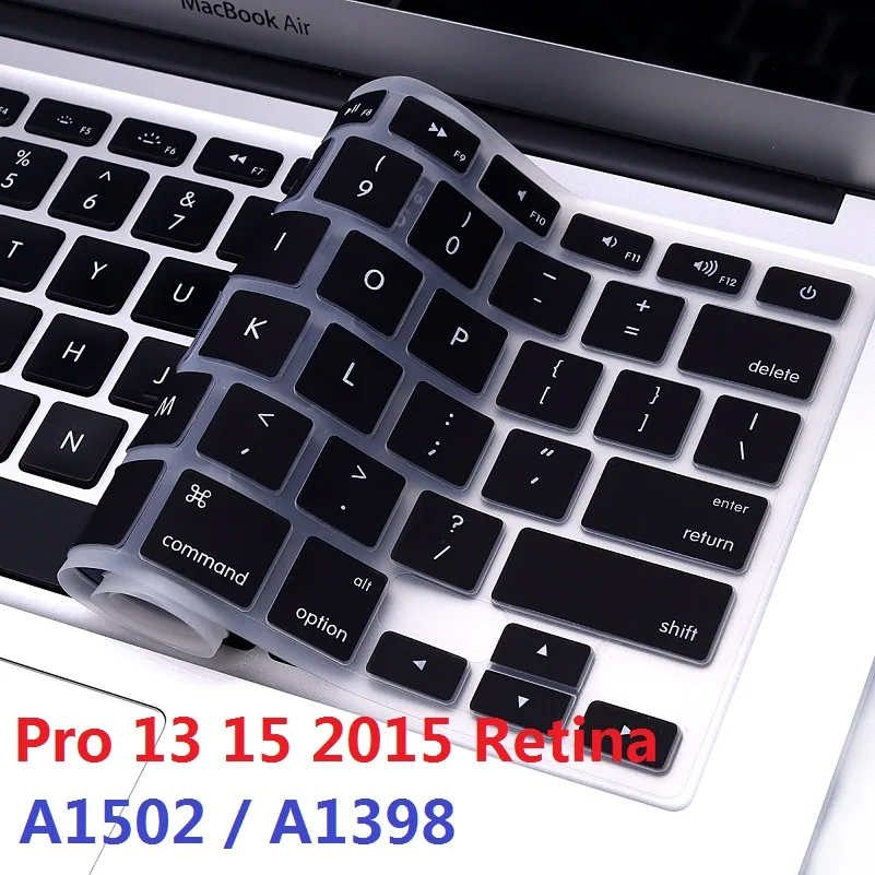 TPU Skin for Macbook Pro 13 15 2015 Retina A1502 A1398 US EU Keyboard Cover English For Macbook Retina 13 15 Keyboard Protector