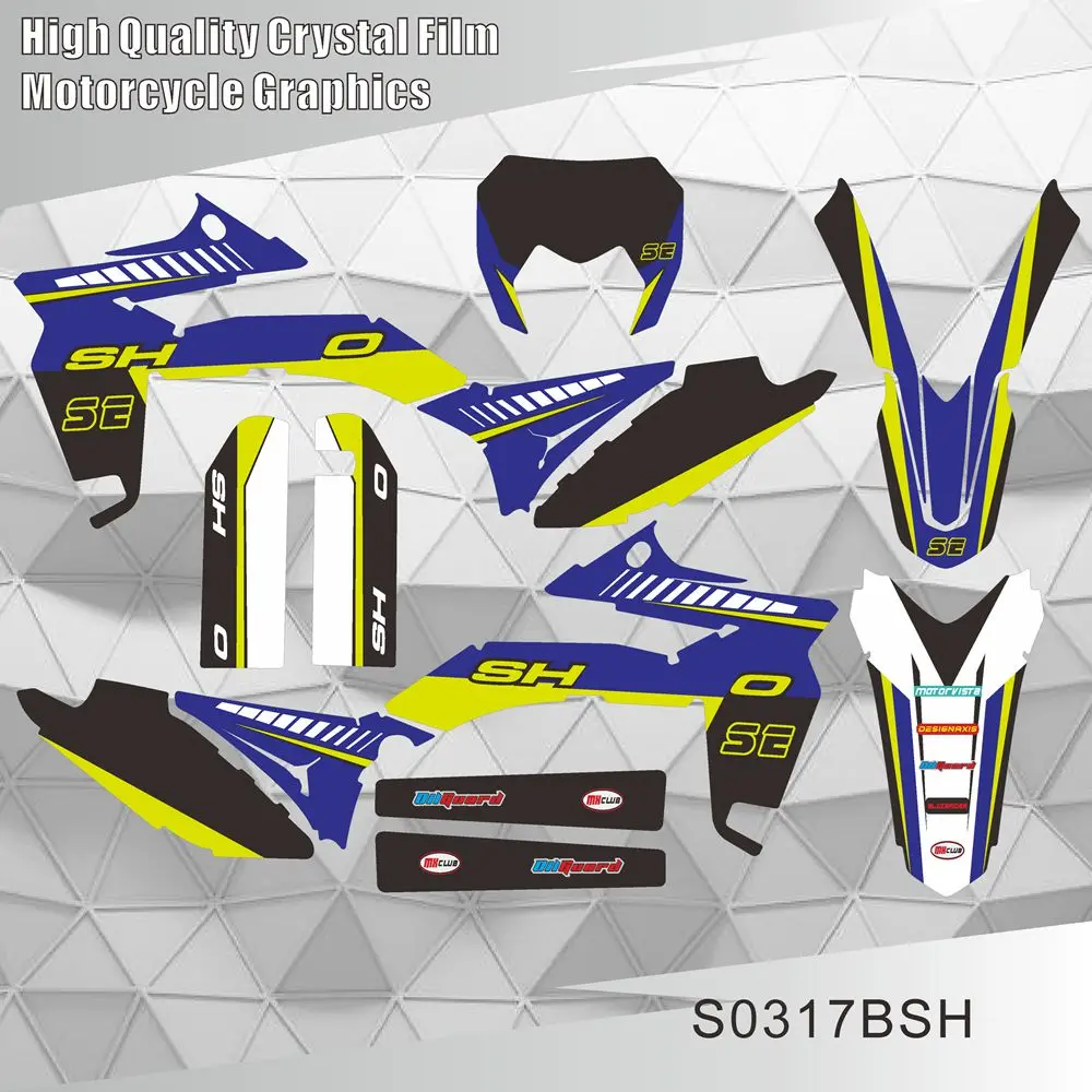 For Sherco SE 250 300 450 2013 2014 2015 2016 Full Graphics Decals Stickers Motorcycle Background Custom Number Name