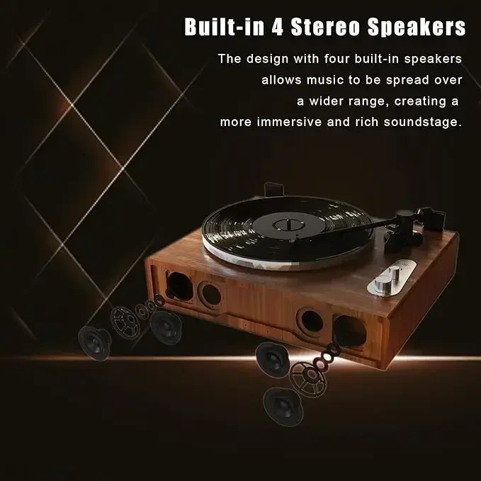 2025 Giradischi in vinile retrò vintage con sistemi stereo BT e AUX Giradischi audio domestico Altoparlanti Stile vintage retrò