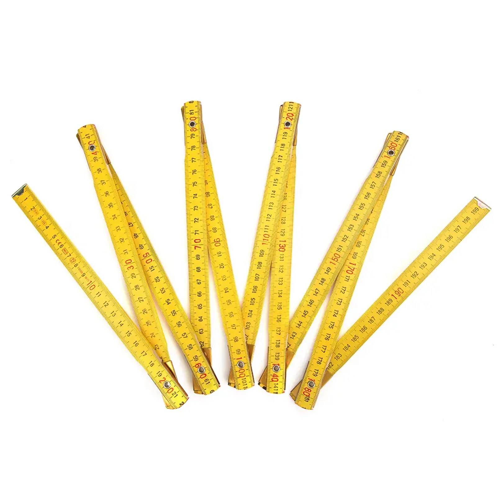 Folding Wooden Ruler 2 Meter 10 Folds Wooden Yard Stick Ruler For Drafting