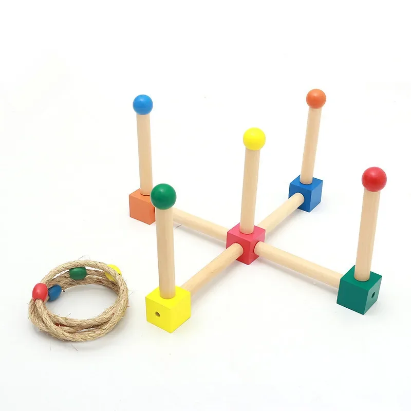 Montessori Educational Toys Rings Tossing Game for Hand-eye Coordination Practice Screwing Activities for Fine Motor Skill