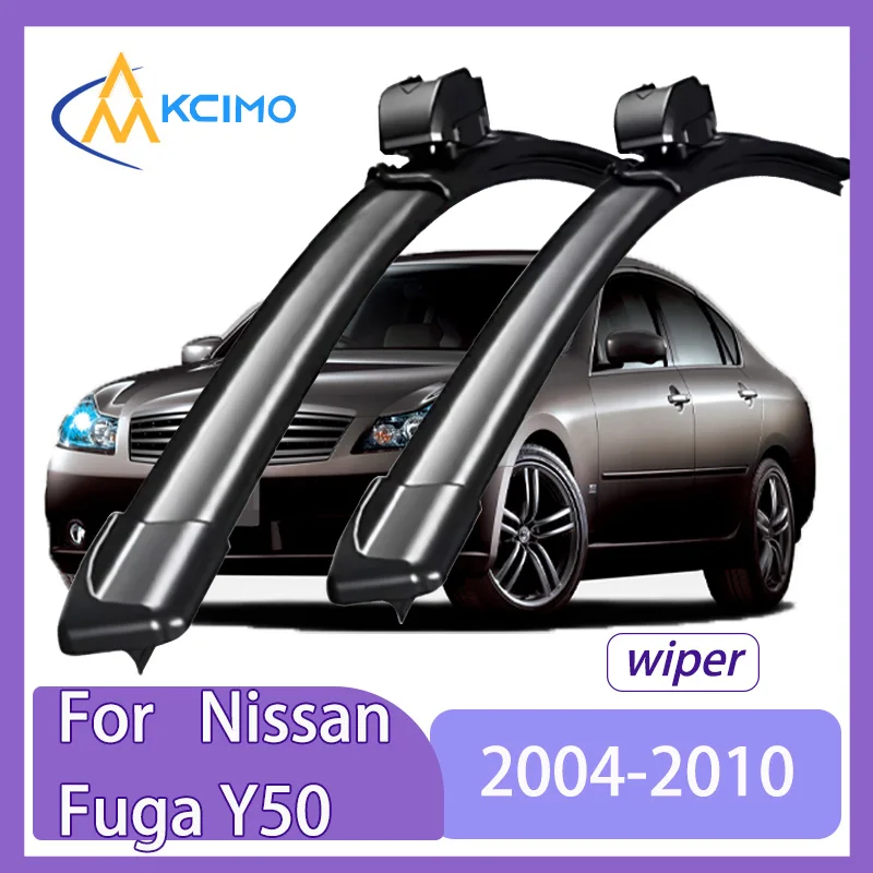 

For Nissan Fuga Y50 2004–2010 Infiniti M35/45 Front Windshield Wiper Blades 2pcs Quiet Rain Windscreen Window Accessories