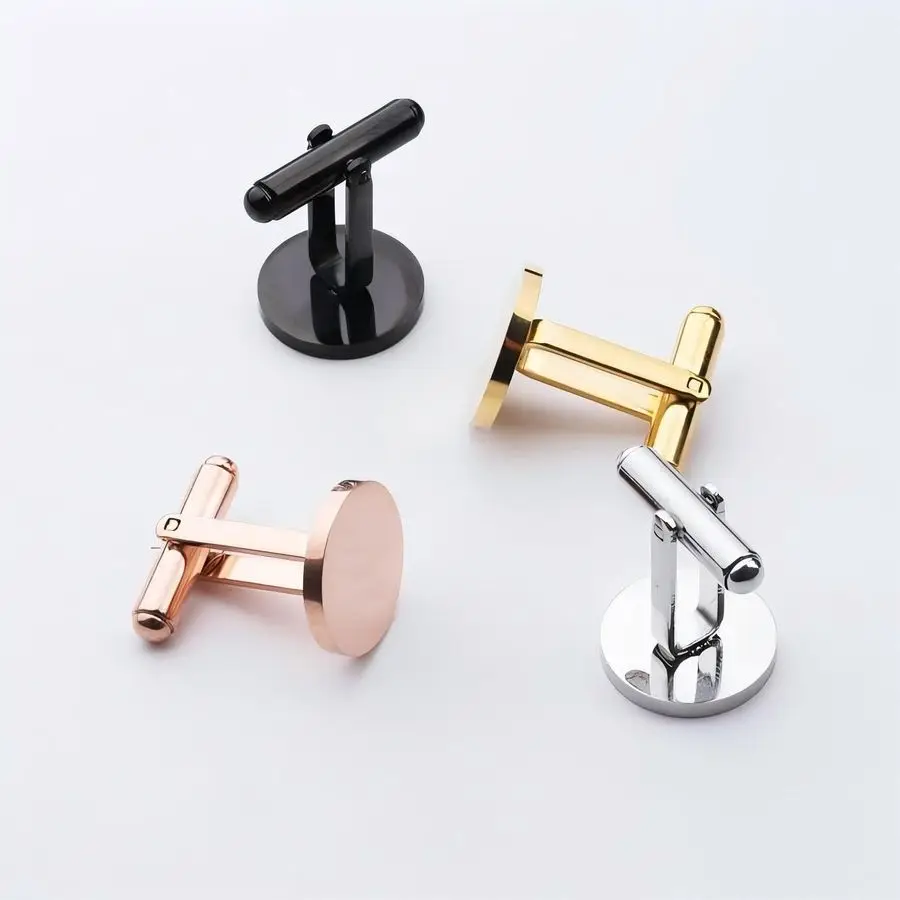 

CLASSIC MENS CUFFLINKS TITANIUM CUFFLINKS GOLD STEEL ROSE GOLD BLACK 20MM WEDDING CUFFLINKS