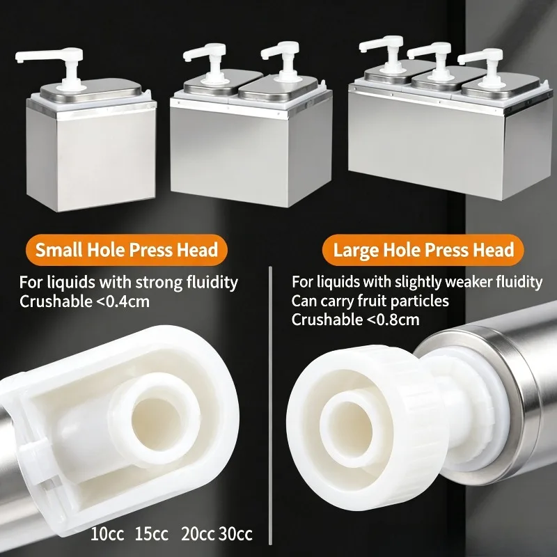 Syrup Dispenser Bottle Pump Sauce Press Pump Fructose Bottle Refillable Syrup Container with Pump Head for Milk Tea Shop Cafe