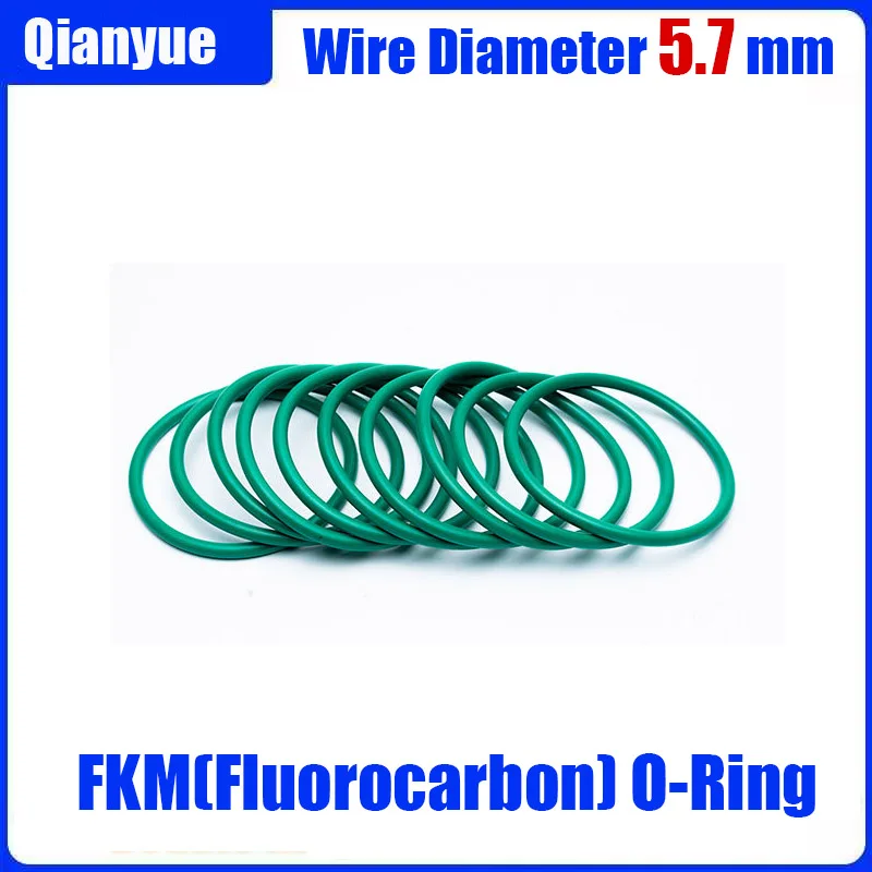 FKM O-Ring 5,7mm Kordel-Außendurchmesser 22-1000mm - Hochdruckdichtung für Hydraulik/Chemikalien/Petroleum, Maßanfertigung (Fluorkohlenstoff, 250) ° C) – Detail 6