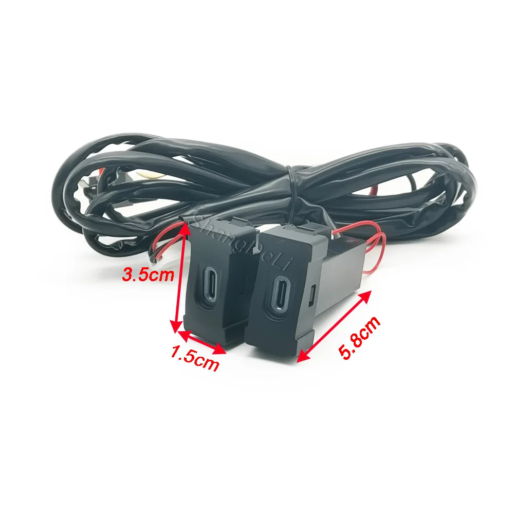 1PC Car Dual Type C PD Charging Interface Phone Charger Adapter Socket 12V/24V Fit for Iveco Daily Accessories