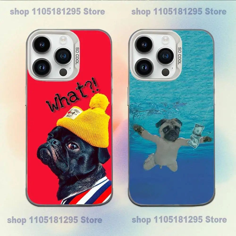 

Cute Pug Dog Phone Case For iPhone XR,17,16,15,14,13,12,11,X,Mini,Pro,E,MAX White Candy Matte Shockproof Cover