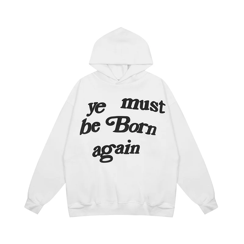 2024 Puff Print Kanye West Hoody Men Women 1:1 Pink Ye Must Be Born Again Hoodie Oversize Fit Pullovers CPFM Sweatshirts CYXX054