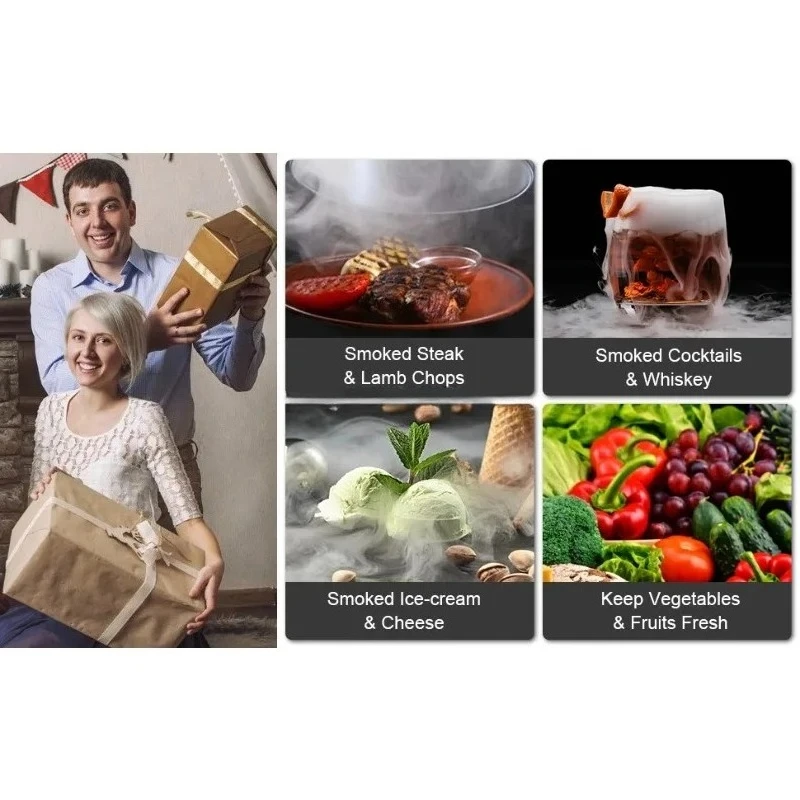 Portable USB Electric Food Smoker Generator Household Cold Smoke Infuser for Cocktail Beverage BBQ Cooking