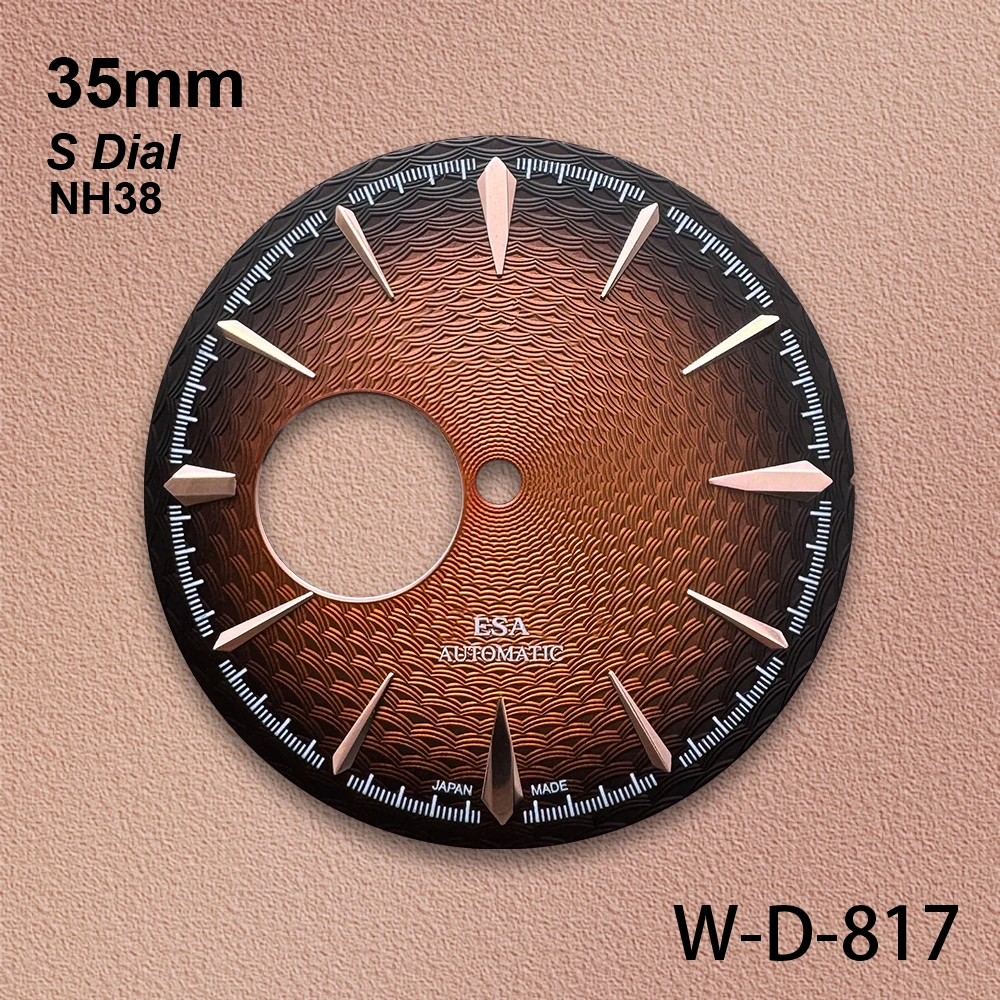 35mm Cocktail Hollow Out S Dial Fit NH35/NH36/NH38 Movement High-Quality Woven Pattern Dial Watch Modification Accessories