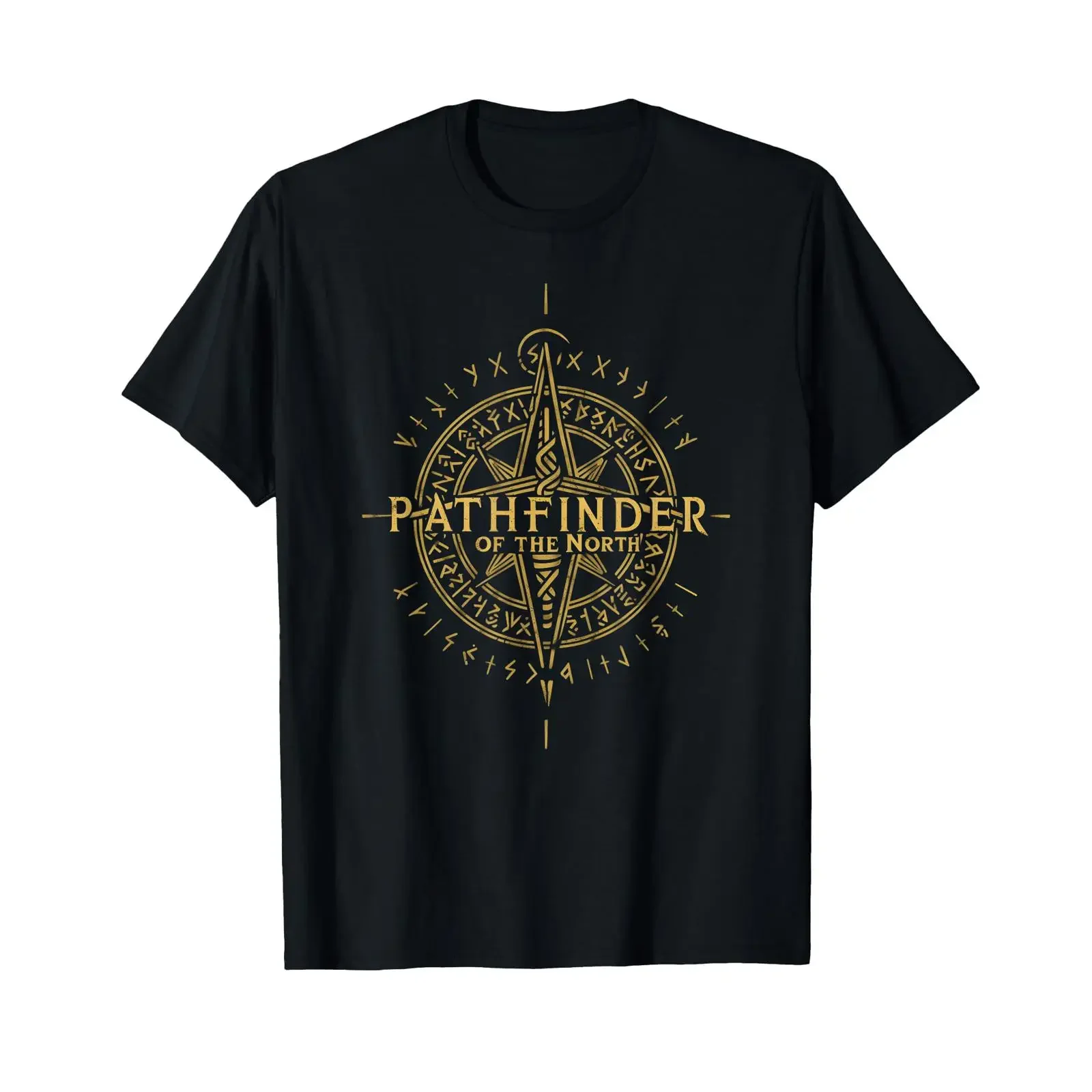 Viking Pathfinder Rune Compass T Shirt Nordic Myth Explorer vintage Washed graphic Stylish homme streetwear Soft Stretched