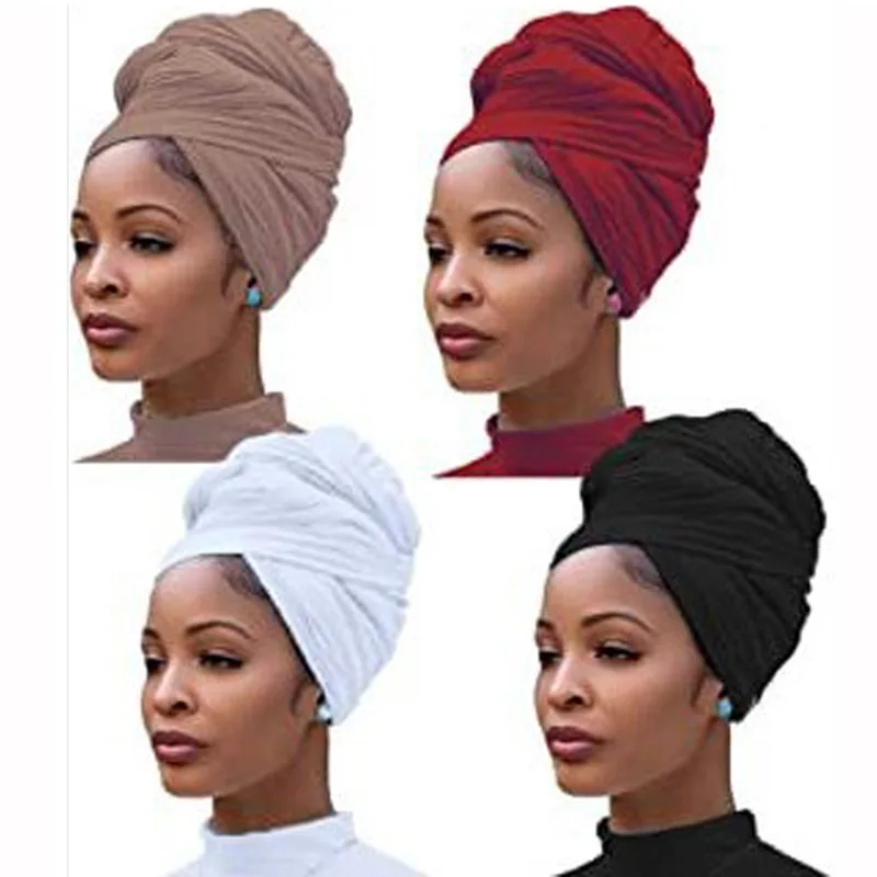 

Black solid color large-size head scarf sweat cloth headscarf