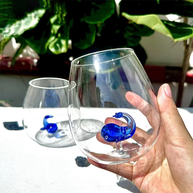 Blue 3D Stereo Whale Water Cup Drinking Clear House Party Kitchen Milk Cold Drink Drink Ware