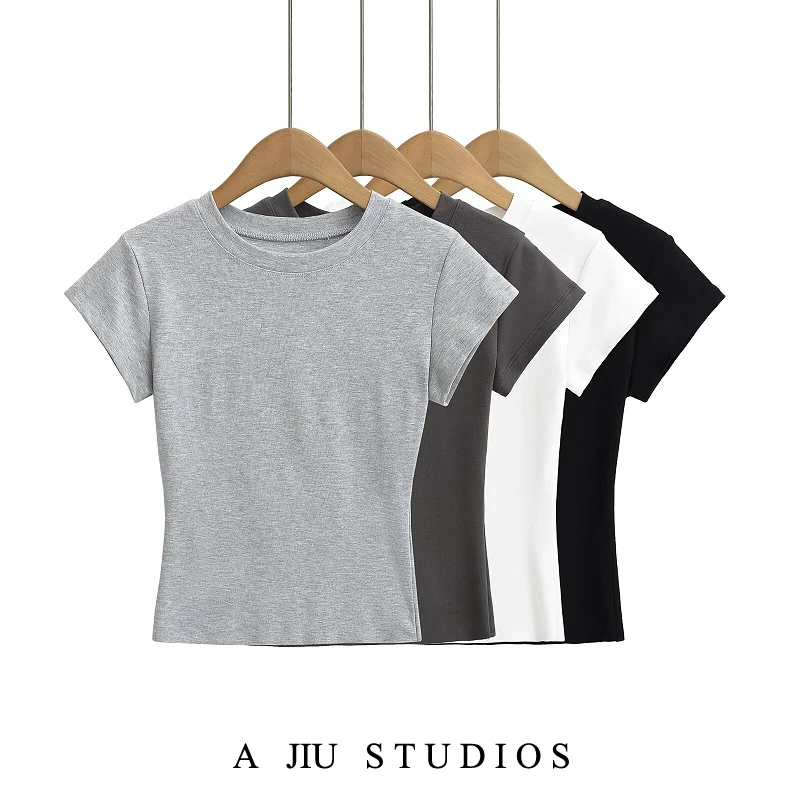 سليم صالح ort Sve جولة Ne الأساسية تي شيرت لون نقي الشارع Sle الصيف Faion عاصف فتاة أعلى Quali السيدات المحملة #1