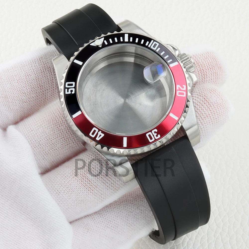 

NH35 40mm Case Stainless Steel Sapphire 10ATM Waterproof for SUB/GMT/Yacht-Master NH34 NH35 NH36 NH38 Movement Rubber Bracelet