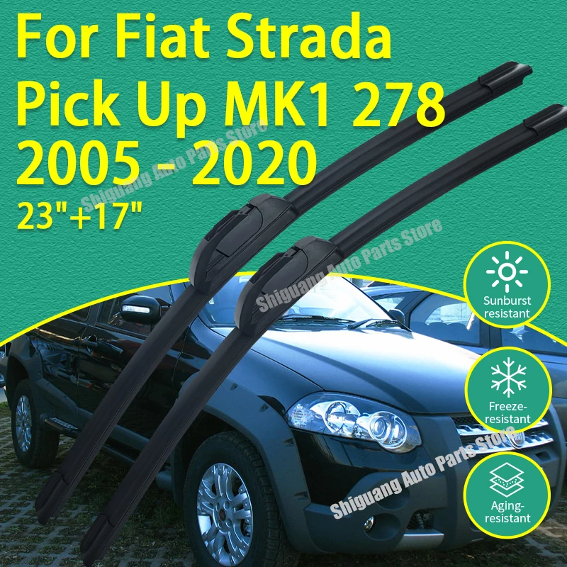 Limpiaparabrisas Delanteros con Revestimiento de Silicona para Fiat Strada Pick Up MK1 278 RAM 700 2005 - 2020, Accesorios para Parabrisas de Automóvil