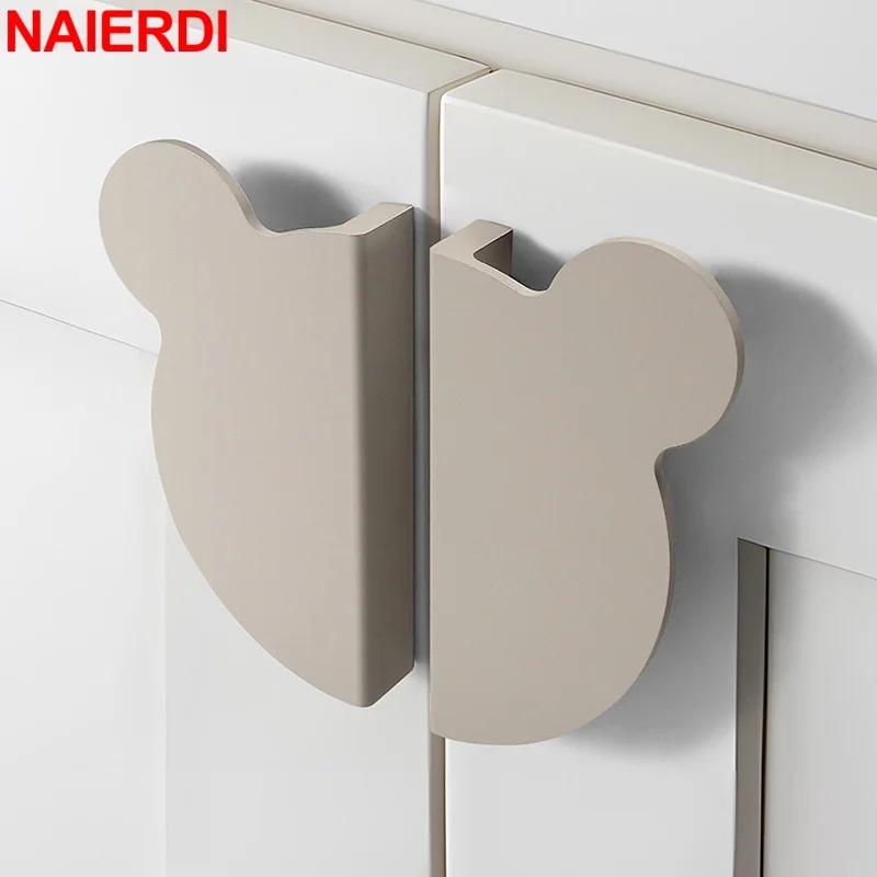 NAIERDI 2PCS Cartoon Bear Cabinet Handles Colorful Decorative Drawer Cabinet Pulls for Kids Room Drawer Door Furniture Knobs