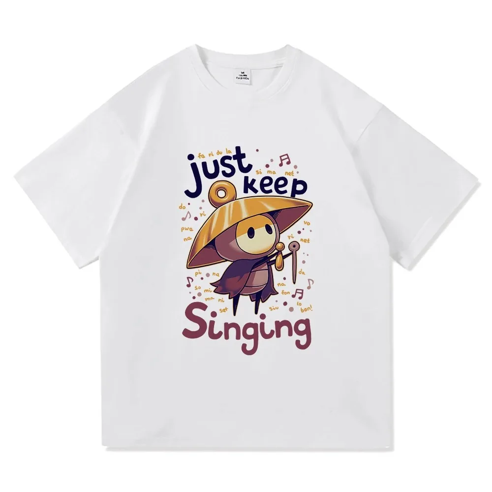 Hollow Knight Silksong T-shirts Funny Game Quote Tees Harajuku Cartoon Y2k Cute T Shirts Casual Cotton Tee
