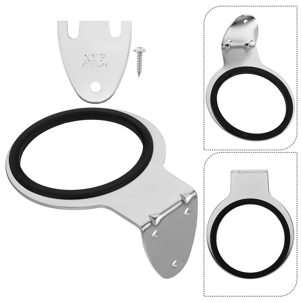 2Pcs Hair Dryer Holder Stainless Steel Wall Mount Hairdryer Bracket Space Saving Sleek Design for Vanity Bathroom Salon