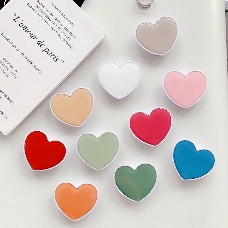 Popular Heart Shaped Phone Socket Holder Finger Grip Bracket Support Telephone for IPhone Samsung Cellphone Pocket Socket Stand