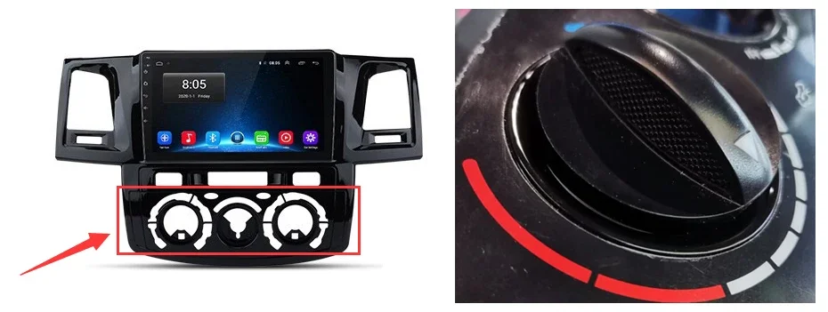 Junsun 360° ° Panoramakamera-Autoradio für Toyota Fortuner Hilux Revo Vigo 2007–2015 Wireless CarPlay Android Auto Stereo GPS – Detail 2