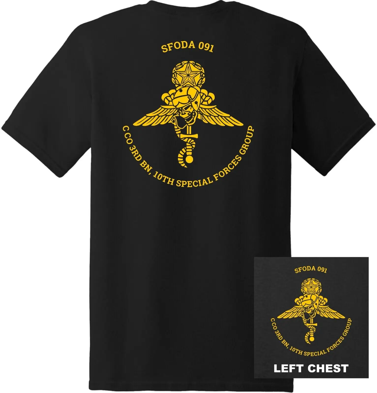 US Army - Special Forces 10th SFG ODA 091 3rd Bn Charlie Co T-Shirt 100% Cotton O-Neck Summer Short Sleeve Casual Mens T-shirt