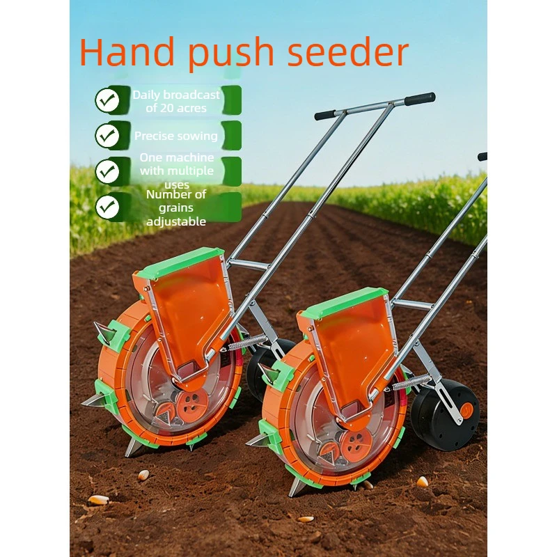 Multi Function Hand Push Corn Planter Peanut Soybean Seeder  New Automatic Farm Tool