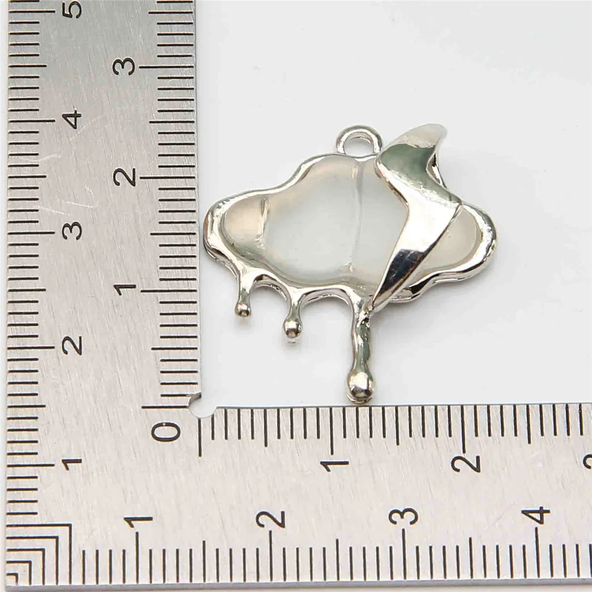 30pcs frosted diamond alloy inlay resin cloud lightning raindrop small pendant pendant DIY handmade jewelry earring necklace