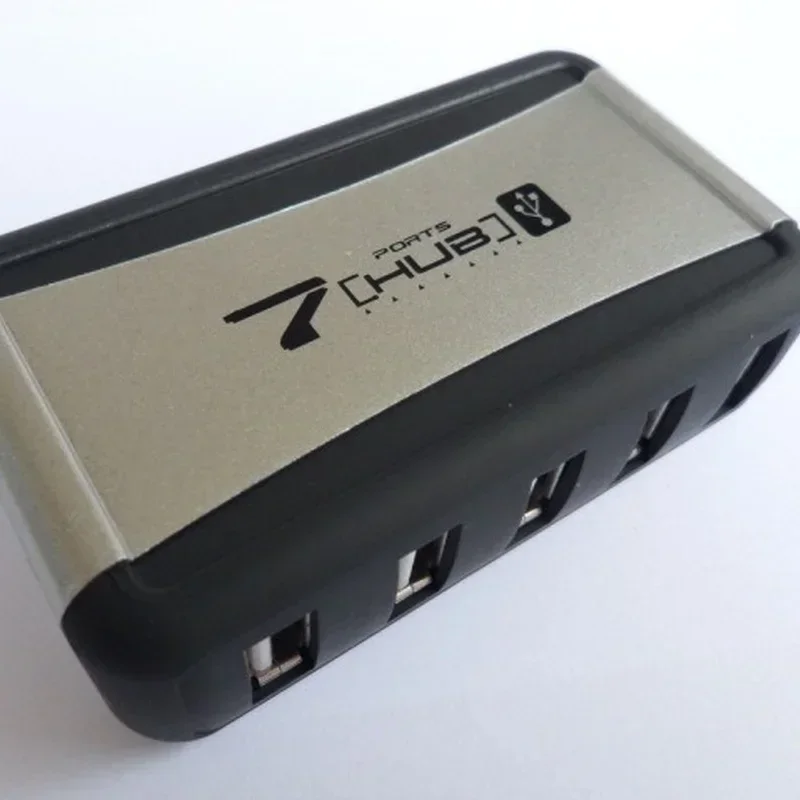 7 портов, вертикальный концентратор USB 2.0, мульти-сплиттер с адаптером питания для ПК, компьютерные аксессуары, вилка европейского/американского стандарта, 480 Мбит/с