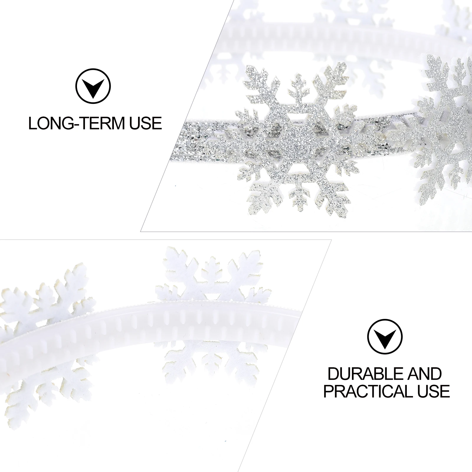 

3 PCS Christmas Headband Decoration Girl Hair Clip Snowflakes Hoop Xmas Clasp Party Headdress