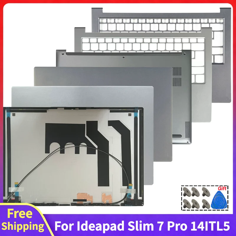 For Ideapad Slim 7 Pro 14ITL5 14ACH5 14IHU5 14ARH5 Replace Laptop Screen LCD Back Cover Rear Lid Top Case Palmrest Bottom Case