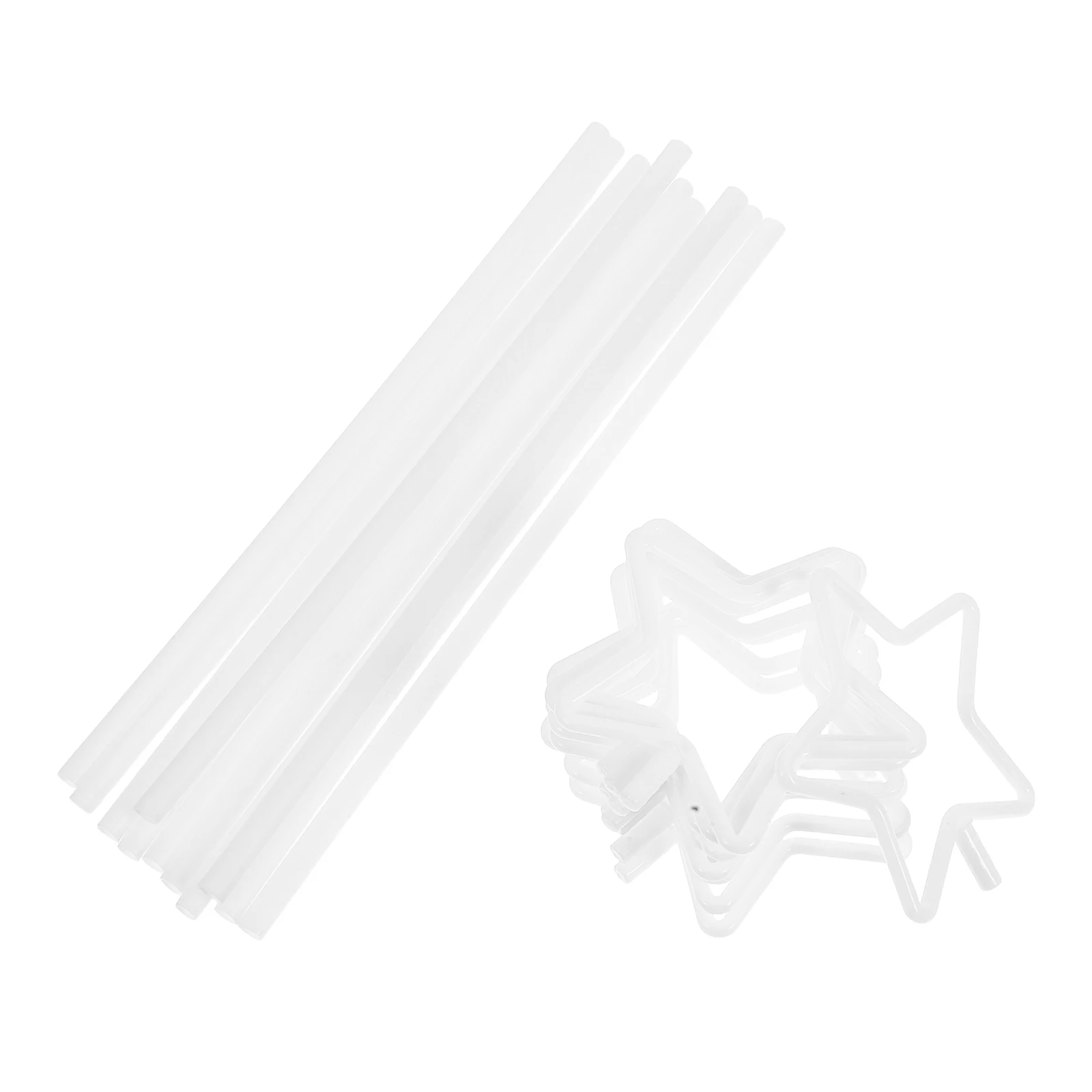 

1 set Star Wand Craft Supplies White Wire Rings DIY Plastic Circles Pentagram Frame Parts for Party Decorations