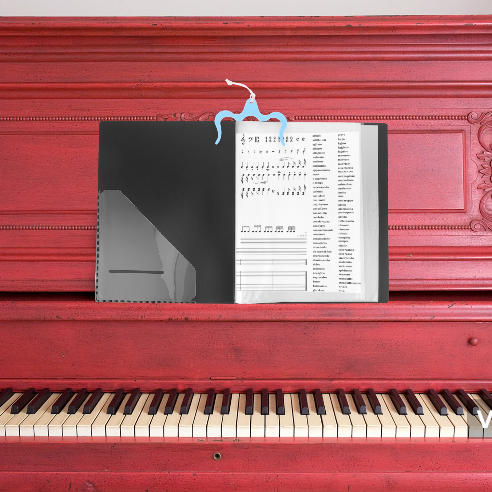 

Page Holder Book Clip Musical Notes Paper Clips Piano Score Stand Blue
