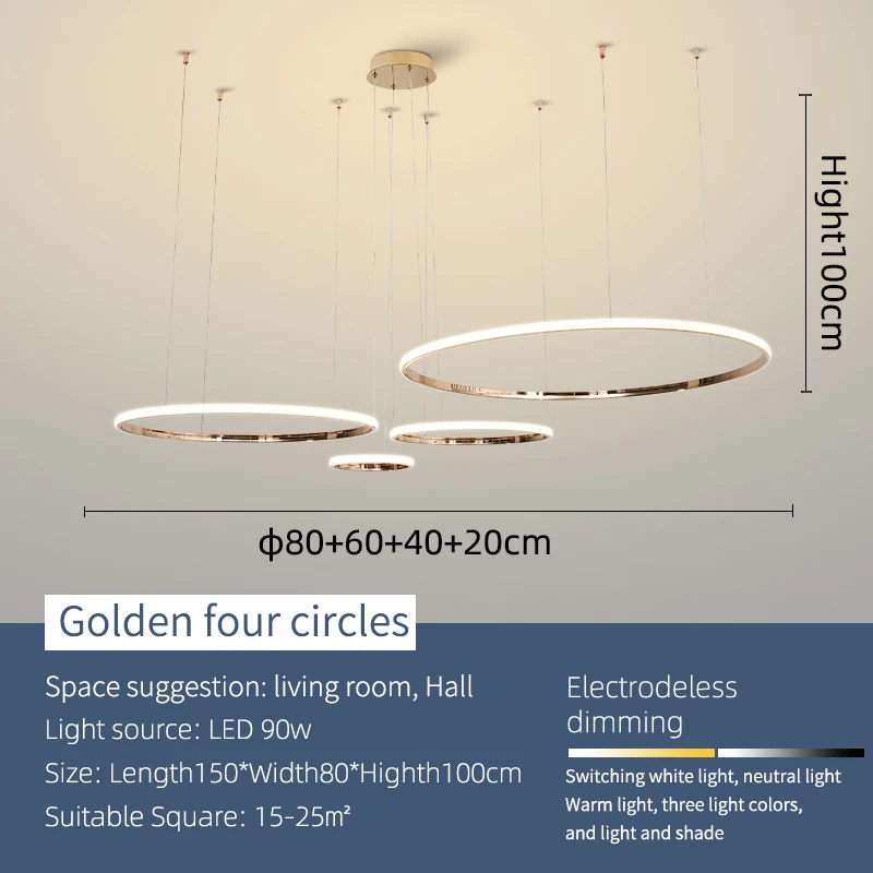 NEO Gleam Moderne Led Kronleuchter Lichter Für Wohnzimmer Esszimmer Schlafzimmer Bar Schnur Hängen Lampen Kronleuchter Gold/Verchromt 8