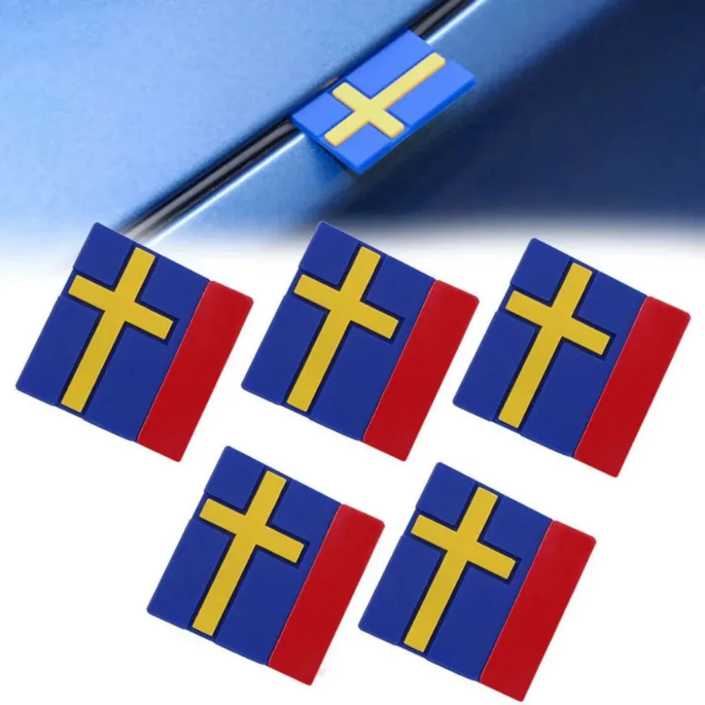 5pcs Car Sweden Swedish Flag Emblem Stickers Door Front Grille Sticker Interior Badge Decor Accessories for VOLVO XC40 XC60 XC90