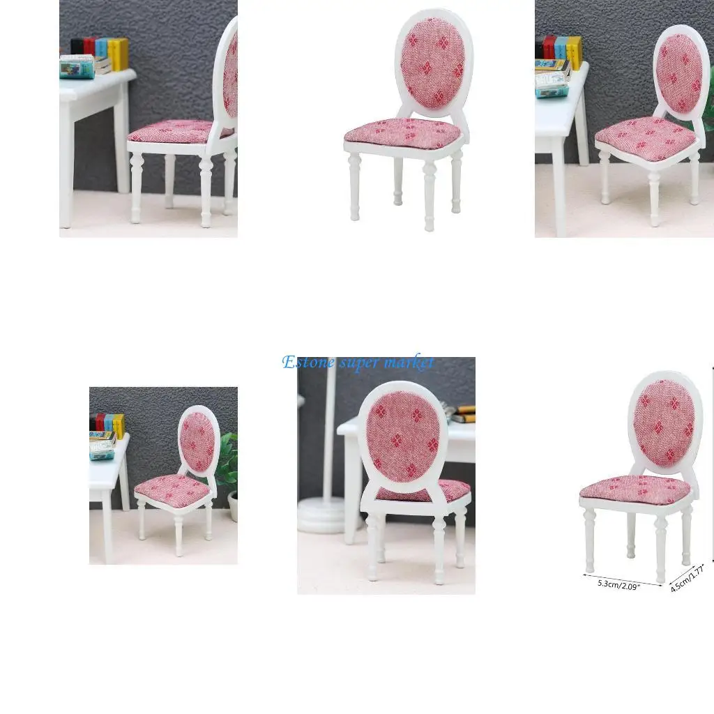 090B 1:12 Dollhouse Miniature Woodstoel Model Doll Huis Furniture Play Supplies