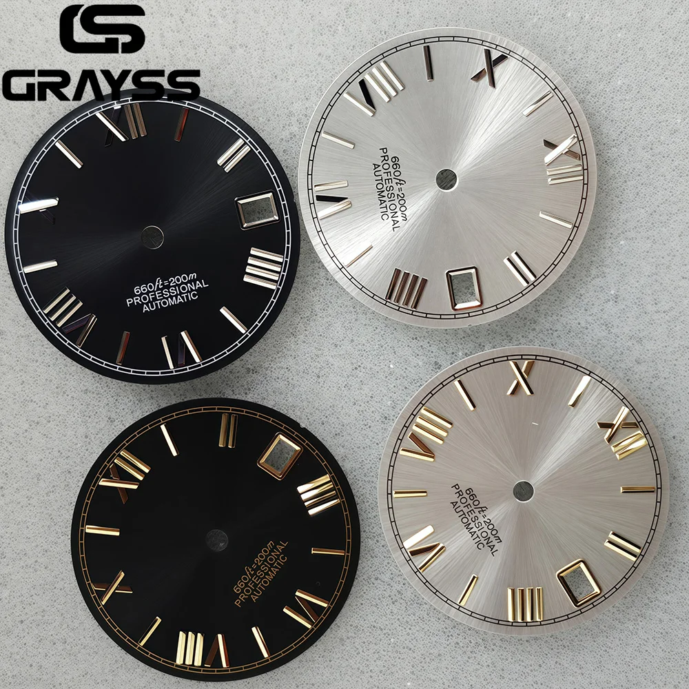 29 مللي متر الصلب الأرقام الرومانية ل DateJust أسود أزرق الذهب الفضة أمة الله ساعة الطلب صالح NH35 NH36 التلقائي غواص الرجال الساعات جزء