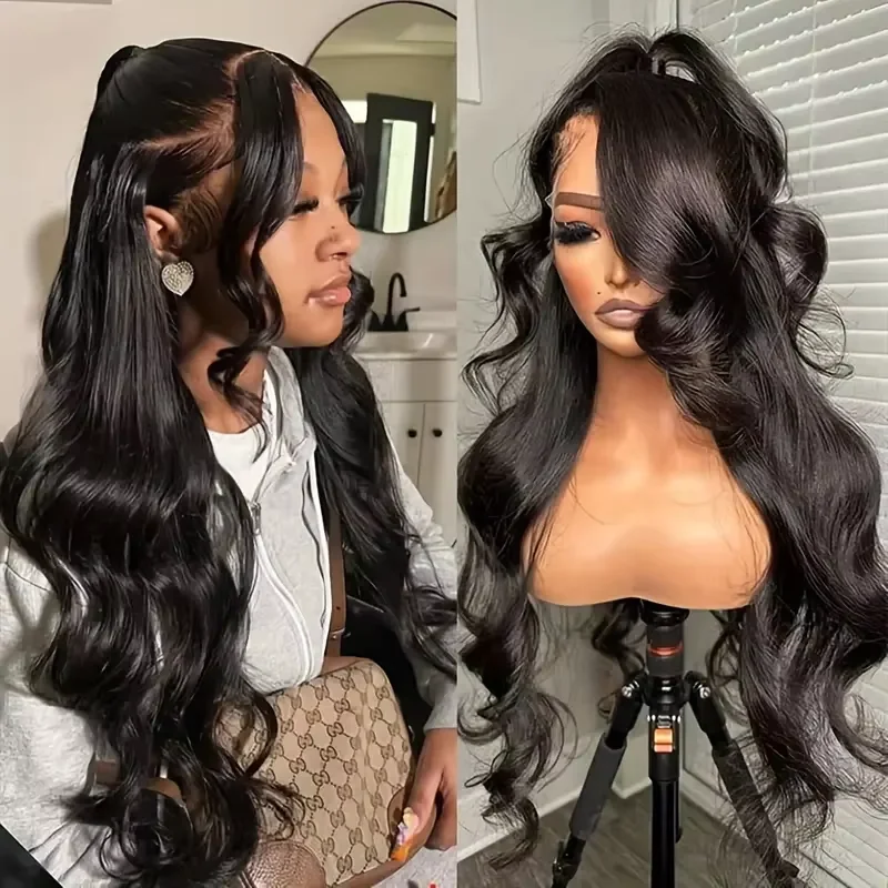 

30-дюймовый бразильский парик с эффектом Body Wave, 5x5, без клея, из натуральных волос, с фронтальной частью 360 Lace и шнурком, предварительно выщипанный, 13x4 HD Lace Front Wigs