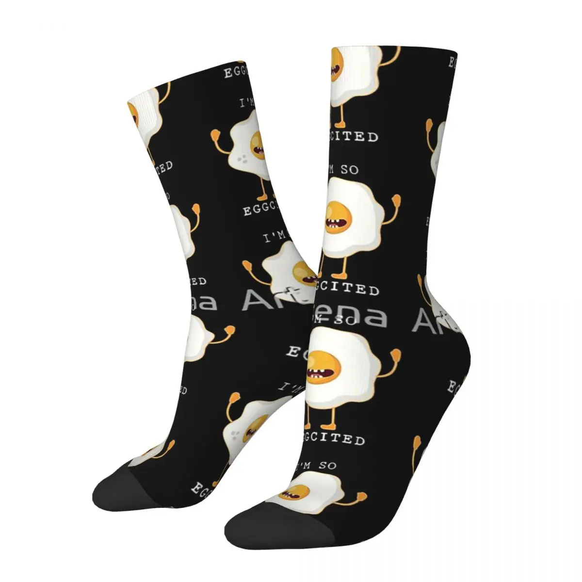 Chaussettes de compression pour hommes, avec œufs frits, style rétro, Harajuku, famille de poulet, seau Hip Hop, nouveauté, chaussette sans couture