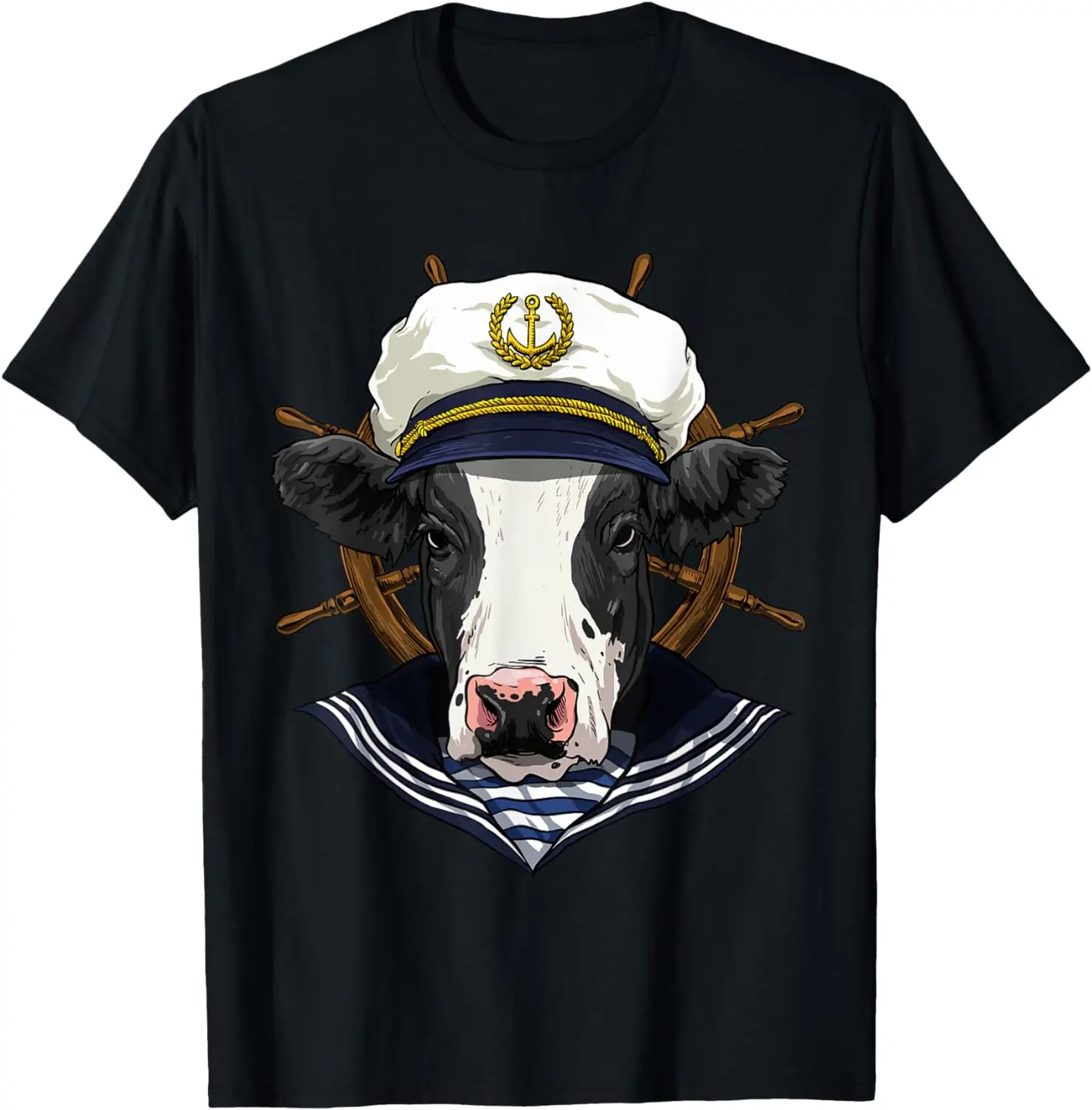 

Boat Captain Cow Sailing Boat Lover Owners Sailor Cow Lovers T-Shirt