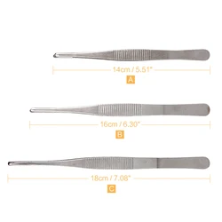 Stainless Steel Medical Tweezers Tissue Holding Forceps Dental Precision Long Straight Forceps Tweezers Surgery Tool