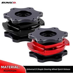 Universal Aluminum D Shaple Steering Wheel Quick Release Hub Adapter Black-RED or Black PCD=6x70mm